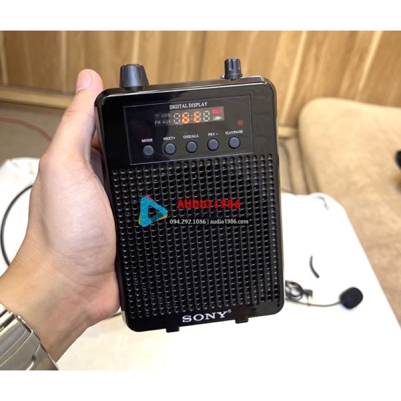 Máy trợ giảng không dây Sony SN-890 UHF có echo vang kết nối bluetooth 5.0 được tặng túi cứng cao cấp