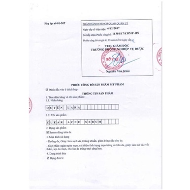 Serum Ngăn Ngừa Mụn Và Thâm ,Se Khít Lỗ Chân Lông Giúp Da Sáng Mịn Clear Acne Quyên Lara 12Ml