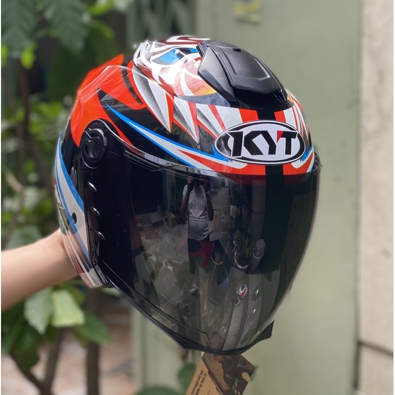 MŨ BẢO HIỂM 3/4 1 KÍNH XH01 TEM TIGER BASSANI CỰC ĐẸP , TẶNG LOGO KYT VÀ BH 12 THÁNG