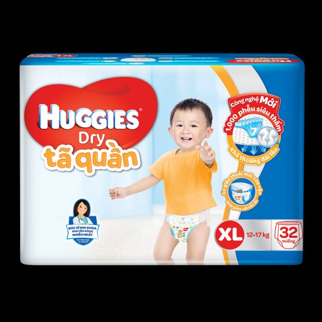 Tã quần HUGGIES DRY M40/ L36 /XL32/ XXL28