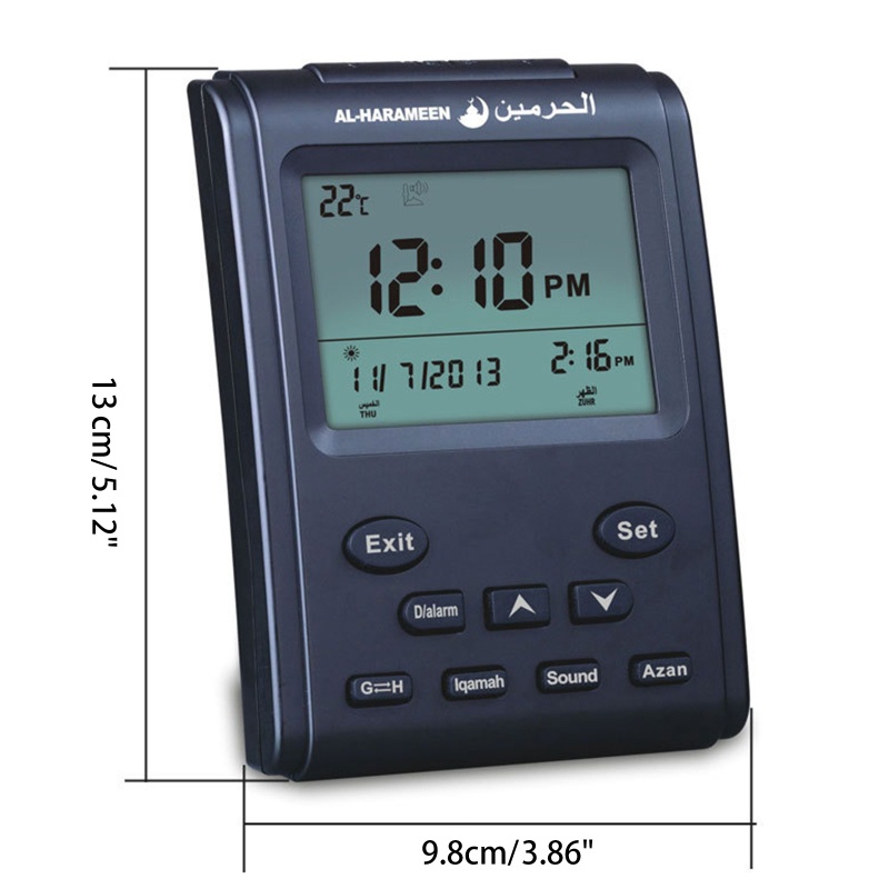 Đồng Hồ Báo Thức Kỹ Thuật Số Để Bàn Azan Mosque Kiểu Hồi Giáo Ả Rập Có Màn Hình LCD