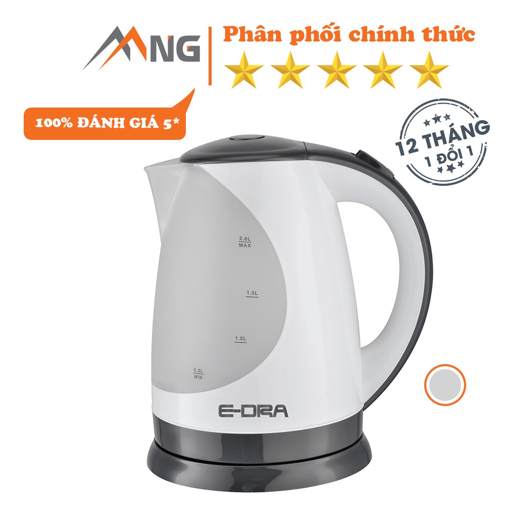 Ấm đun nước siêu tốc EDra -EK2001 dung tích 2 lít tự động tắt khi sôi - Hàng chính hãng bảo hành 24 tháng