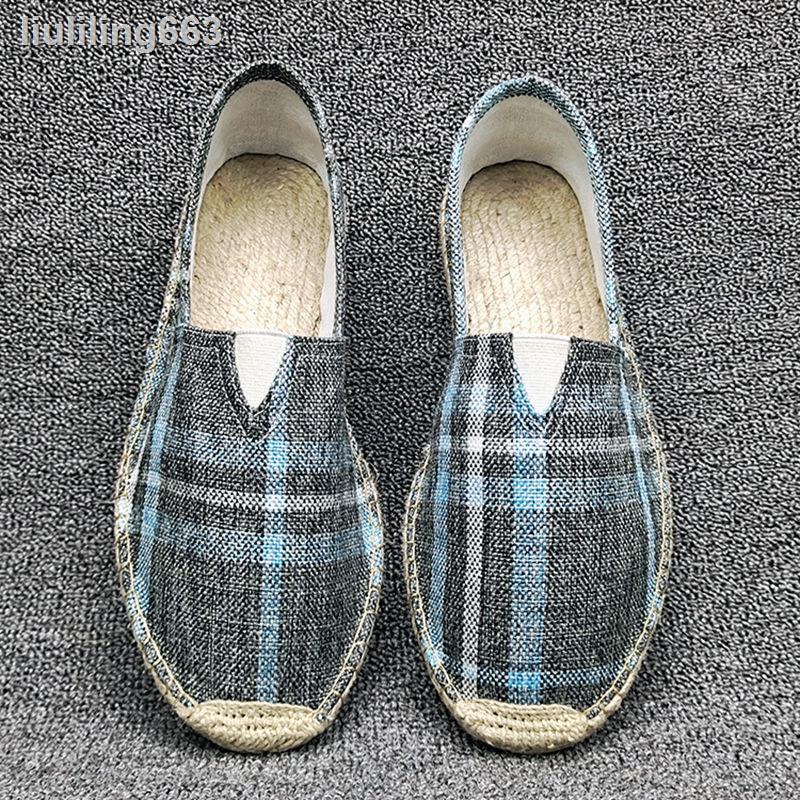 ∏♙Giày Lười Đan Cói Phối Vải Lanh Thoáng Khí Thời Trang Mùa Hè Cho Nam | BigBuy360 - bigbuy360.vn