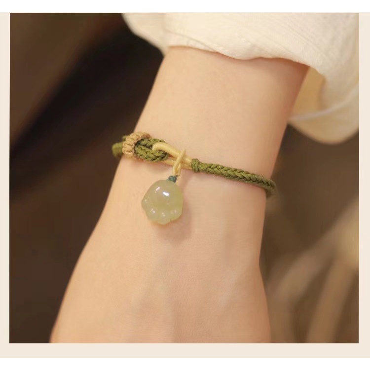 Hàng Mới Về [Hàng Mới Về] Vòng Tay Dây Bện Gắn Mặt Hình Chân Mèo May Mắn Cho Cặp Đôi