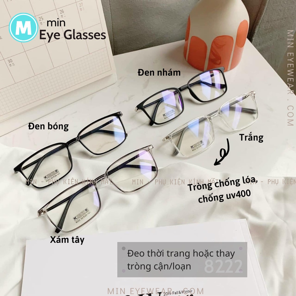 Gọng Kính Cận Nhựa Dẻo Hàn 8222 - Kính Mắt Min Min