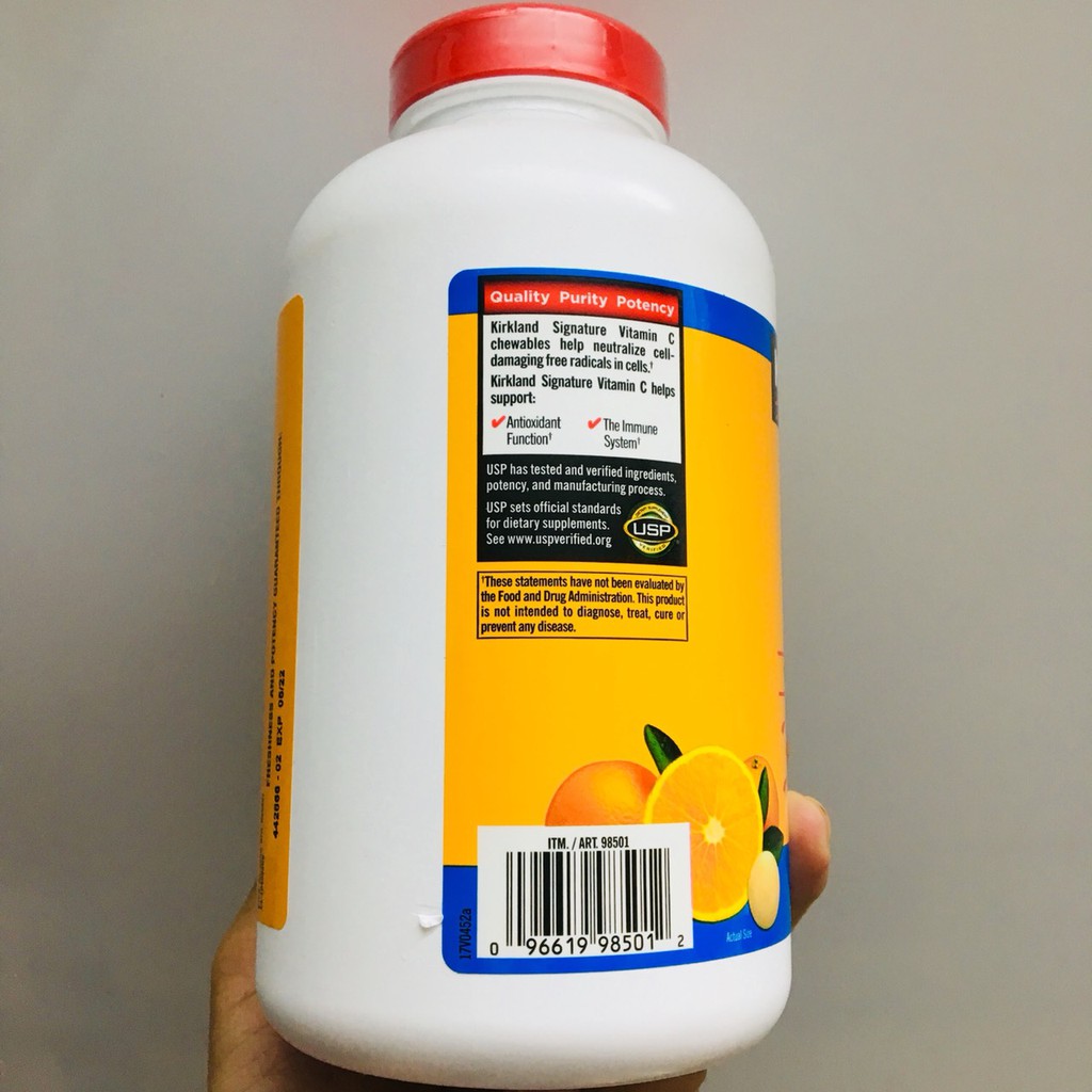 Viên Ngậm KIRKLAND Signature VITAMIN C 500 mg CHEWABLE hộp 500 viên