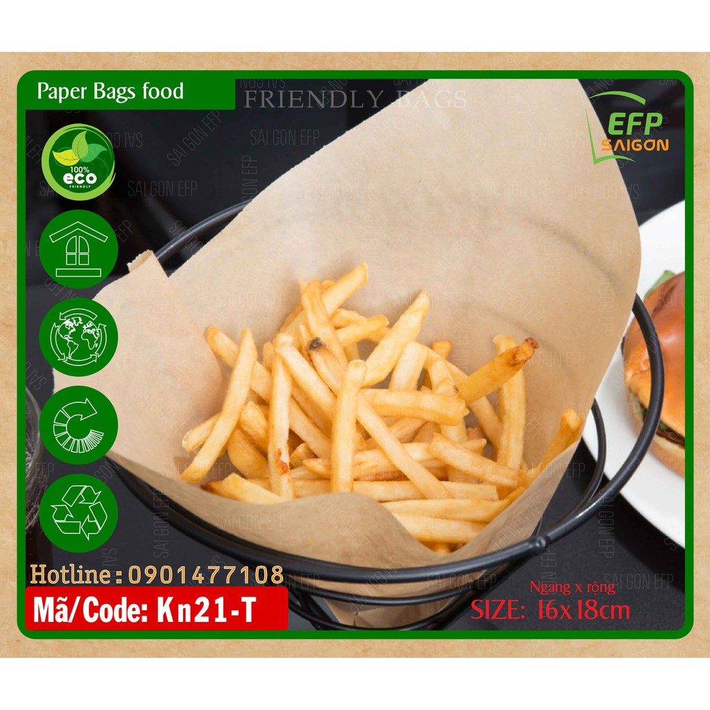 Túi giấy tam giác 16x18cm