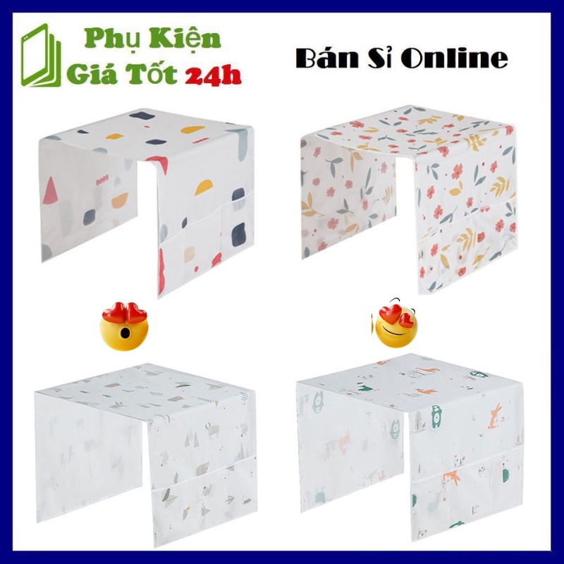 C301/Tấm phủ tủ lạnh/ Miếng che đầu tủ lạnh chống bụi bẩn, chống thấm nước có ngăn chứa vật dụng hai bên