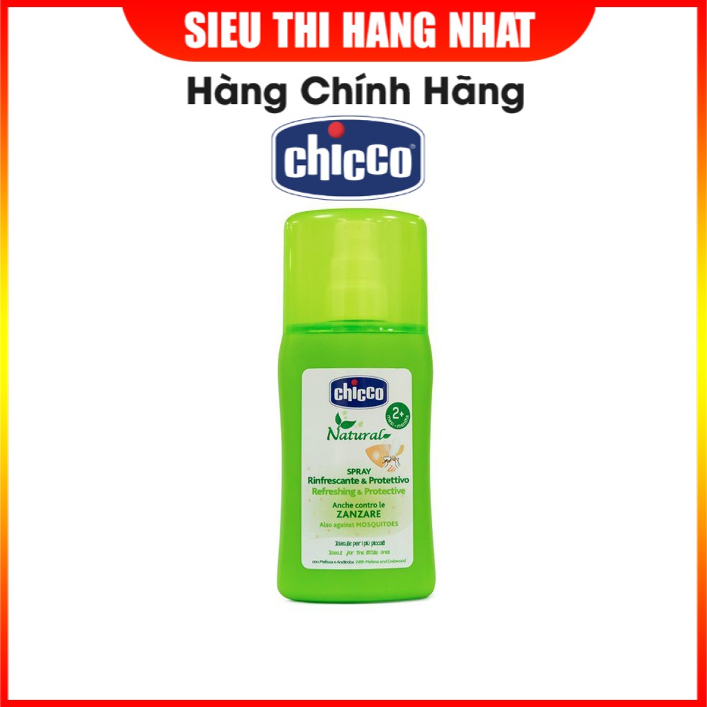Xịt chống muỗi Chicco 100ml Extra mẫu mới bảo vệ an toàn cho mẹ và bé, không gây kích ứng da, xuất xứ Italy