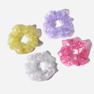 Dây Cột Tóc Scrunchies Vải Organza Màu Sáng Lấp Lánh Cho Nữ