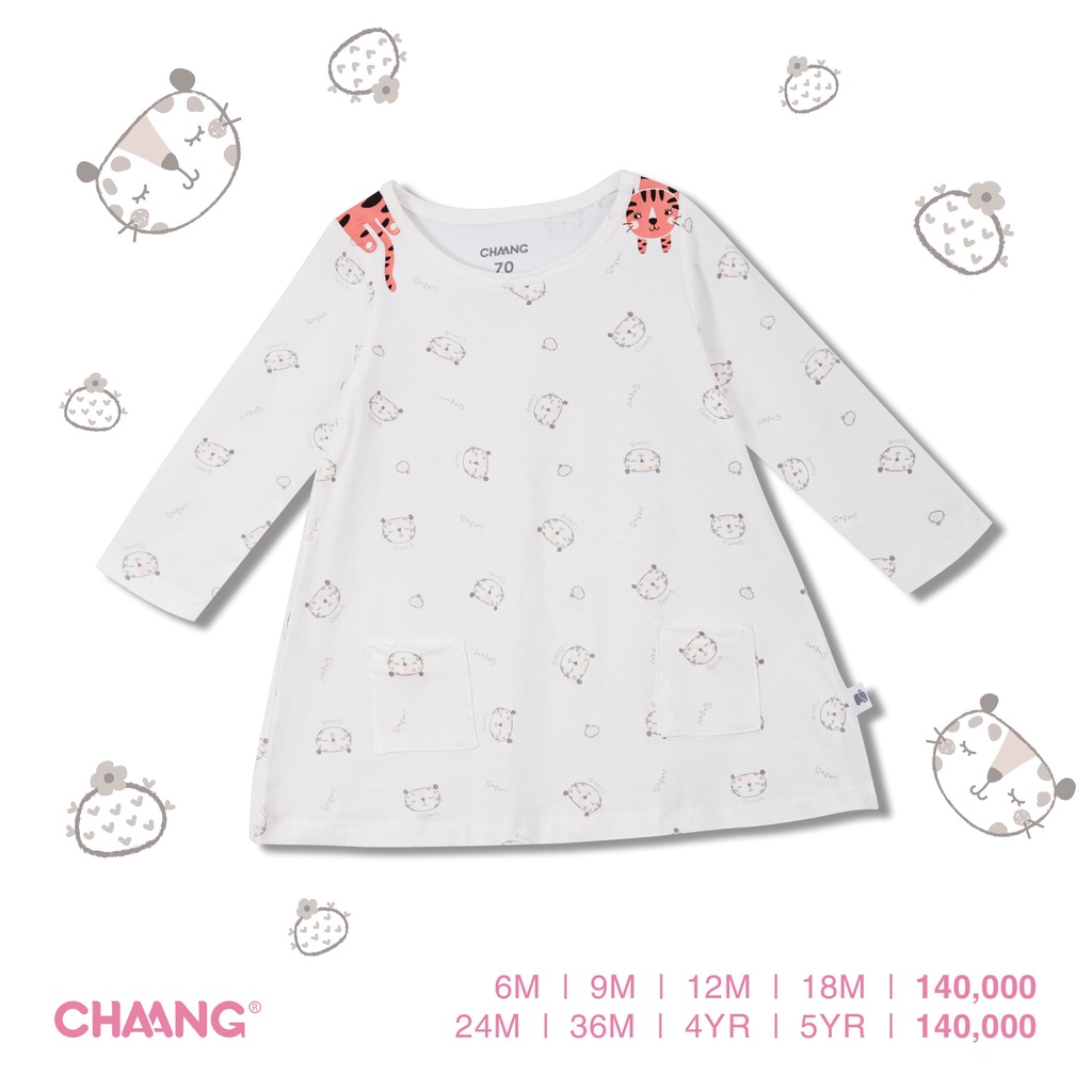 Chaang Áo dài tay cho bé trai, bé gái chất cotton dành cho bé từ 3 tháng đến 5 tuổi AW2021