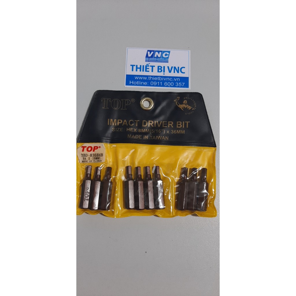 Mũi vít đóng đầu lục giác Top H4, H5, H6, H8