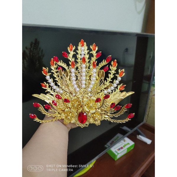 ĐỘC QUYỀN size lớn kim quan cài mấn phượng hoàng size lớn cổ trang hầu đồng