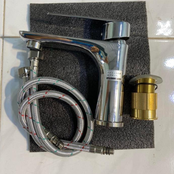 Vòi lavabo, rửa mặt nóng lạnh hàng inox 304 bóng
