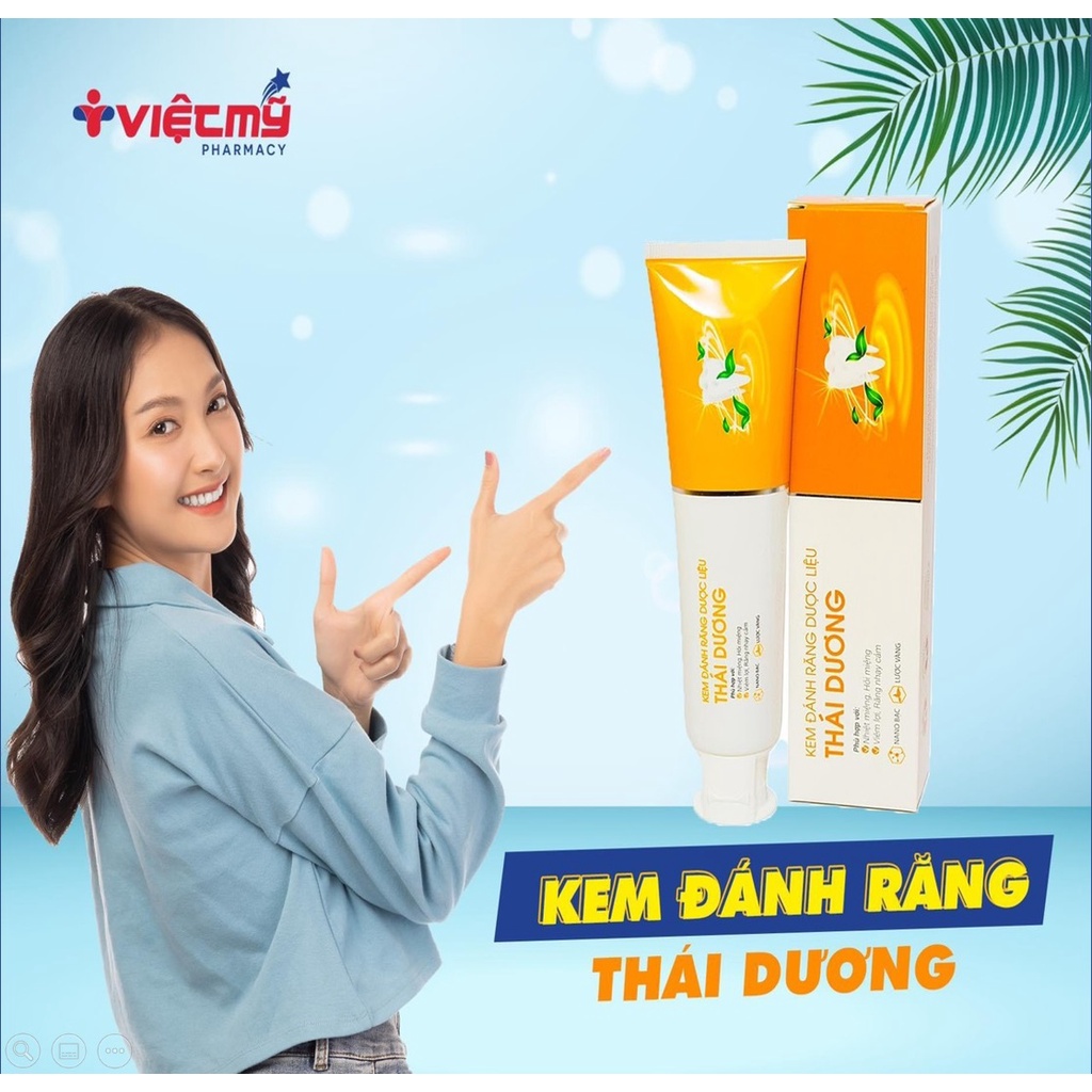 Kem đánh răng dược liệu Sao Thái Dương khổi lượng 150g chứa phân tử Nano bạc