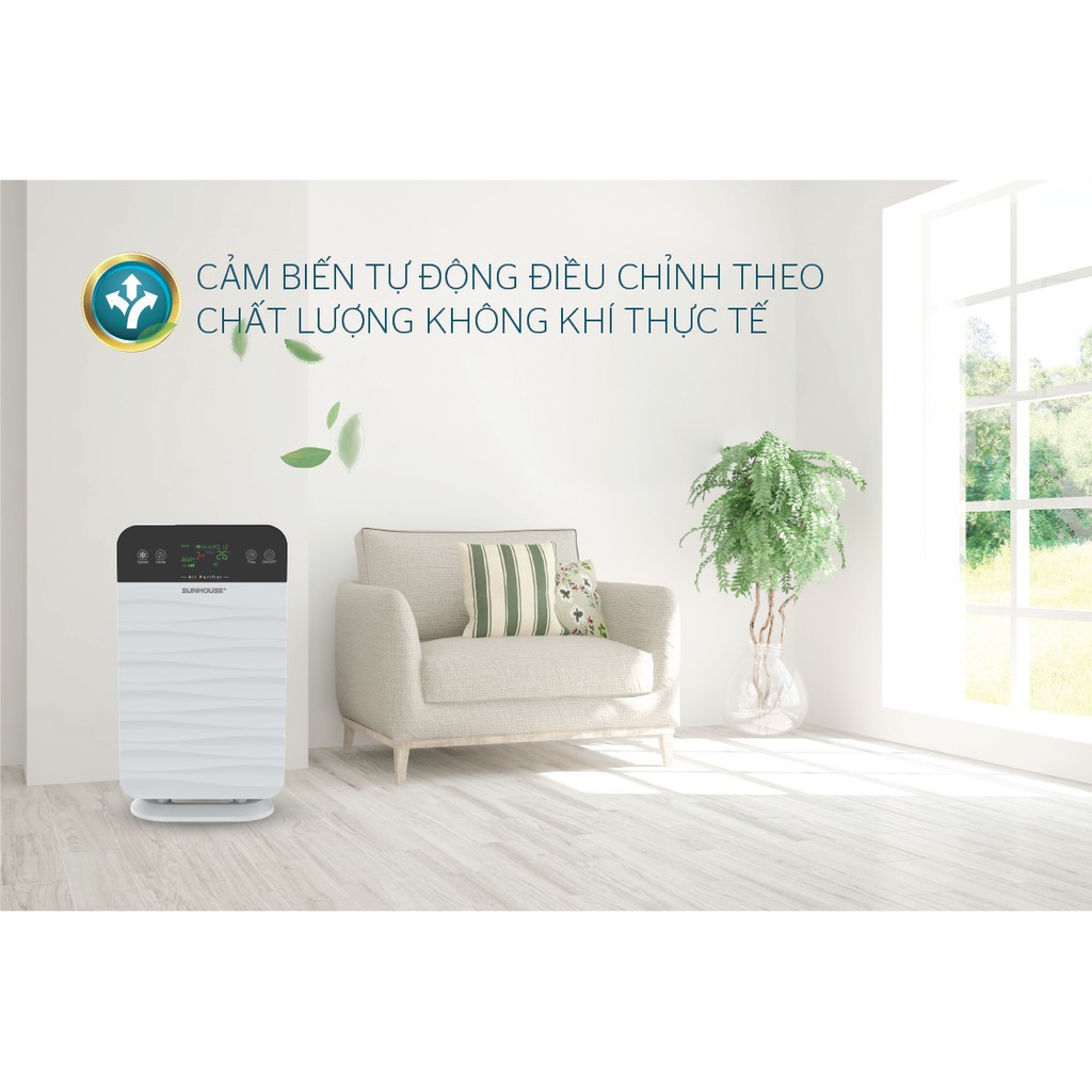 Máy Lọc Không Khí SUNHOUSE SHD-15AP9715 Với Màng Lọc Tổng Hợp 3 Lớp Giúp Lọc Nhanh Chóng Và Hoạt Động Êm Ái