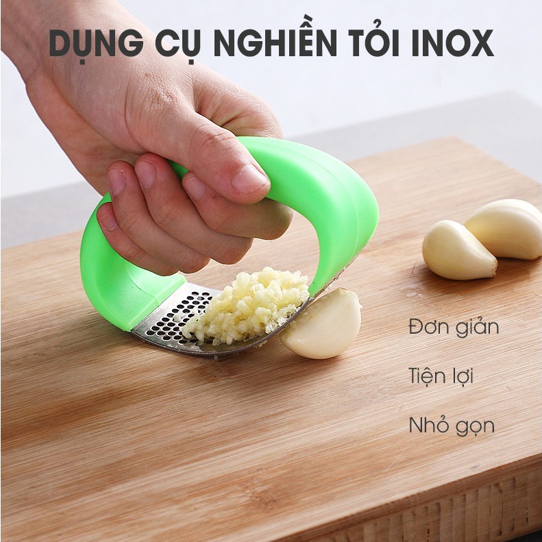 Dụng cụ dập tỏi, ép tỏi, nghiền tỏi inox