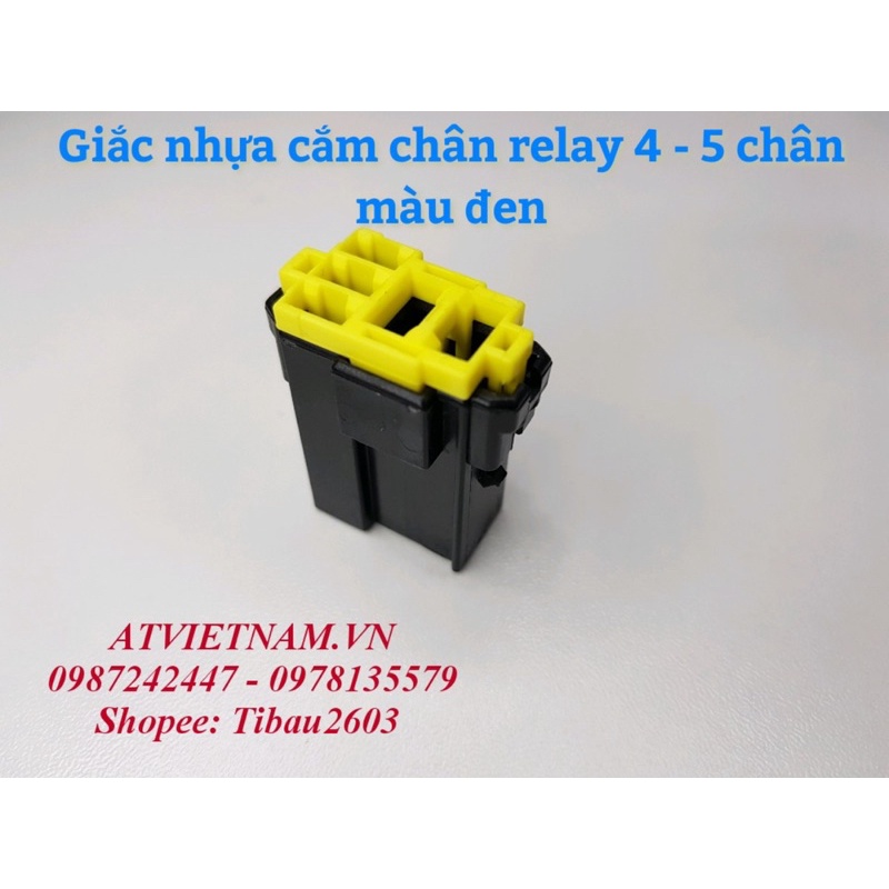 Giắc Nhựa cắm chân relay 4/5 chân màu ĐEN