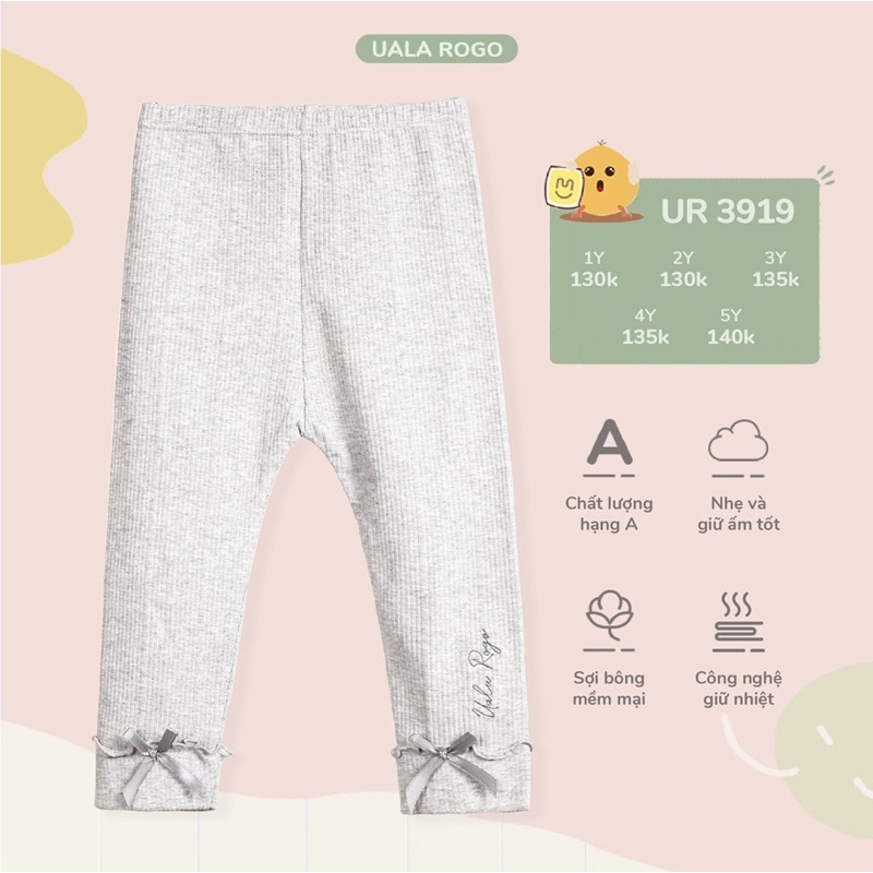 Quần Legging Cotton Tăm Cho Bé Gái UalaRogo