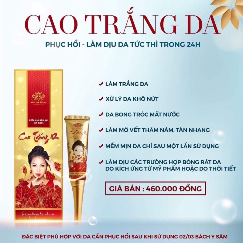 (Freeship) - CAO TRẮNG DA - BÁCH Y SÂM - NHẤT MỘC HƯƠNG