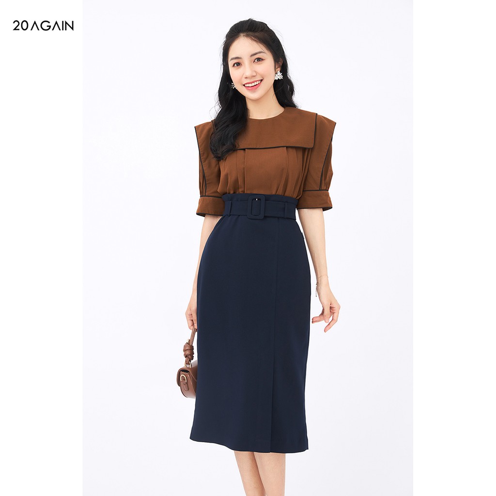 Áo sơ mi viền vai phối 20Again ASA1138 cô thủy thủ vô cùng đáng yêu | BigBuy360 - bigbuy360.vn