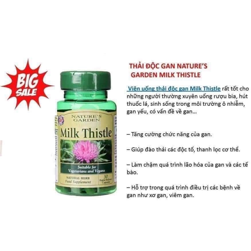 Thải độc gan Nature's Garden Milk Thistle 30