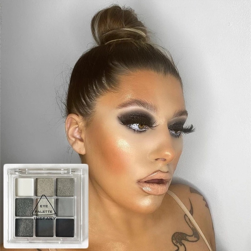 [Hàng mới về] Bảng phấn mắt 9 màu sắc hiệu ứng lì/ ánh nhũ lên màu chuẩn