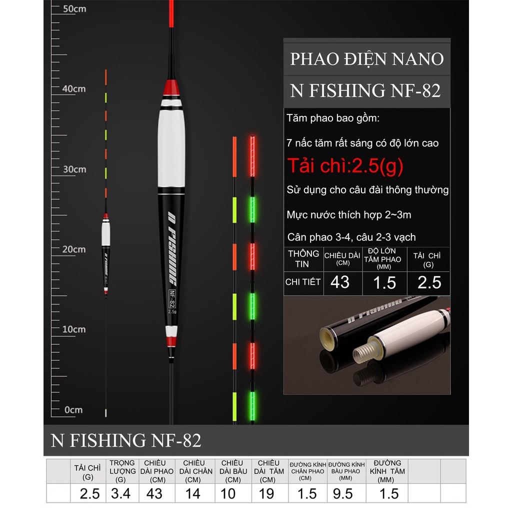 Phụ kiện câu đài,Phao câu đài - Phao đèn săn hàng NF