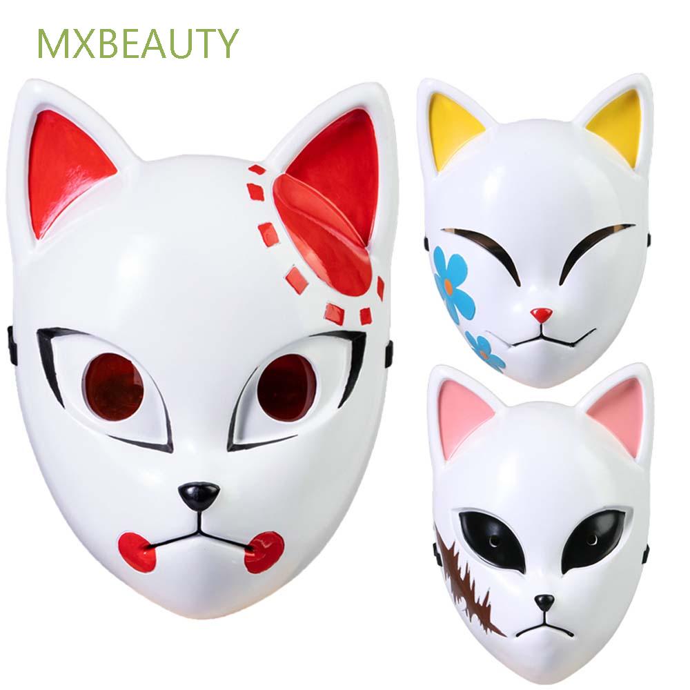 MXBEAUTY Anime Cosplay Mask Plastic Demon Slayer Party Mask Props Kamado Tanjirou Sabito Cosplay Makomo Anime Mask Japanese Anime Halloween Party Props/Multicolor