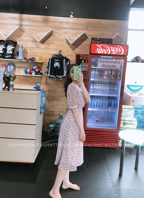 [VIDEO] Đầm hoa nhí cổ vuông ren tay ngắn - váy vintage tiểu thư | BigBuy360 - bigbuy360.vn