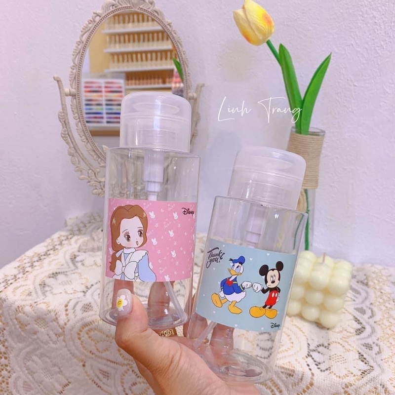 Bình Nhấn, bình xịt 250ml đựng nước lau gel, cồn, axetol làm nail