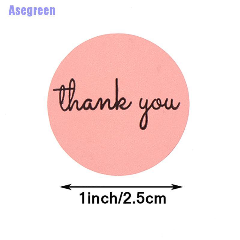 Cuộn 500 miếng dán chữ Thank You 1 inch màu hồng trang trí đa năng