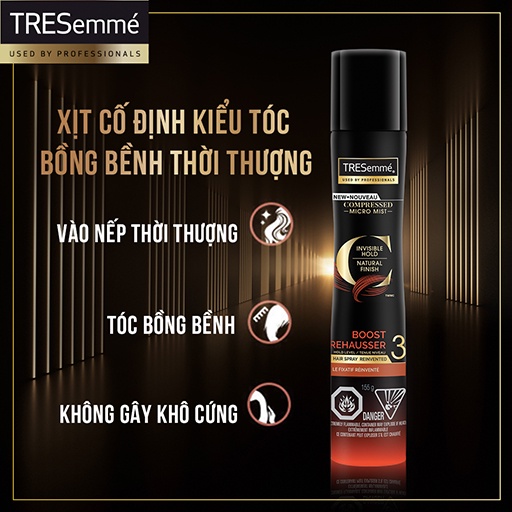 Xịt Kiểu Tóc TREsemme Vào Nếp Suôn Mượt, Giữ Độ Phồng Thời Thượng 155g Compressed Micro Mist