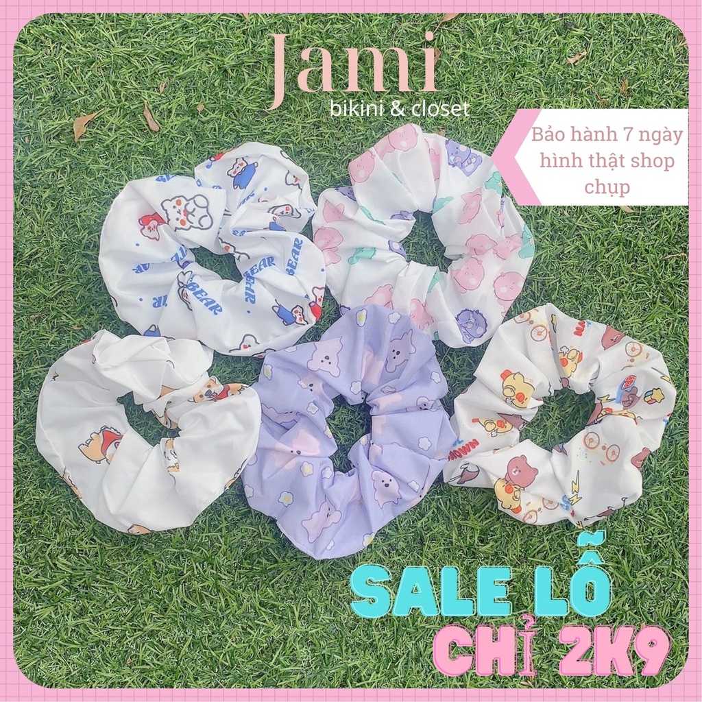 Dây buộc tóc, cột tóc scrunchies xốp hoạ tiết bơ dâu freeship 1k giá rẻ bán sĩ-JAMI-CT_RDOM&lt;br&gt;