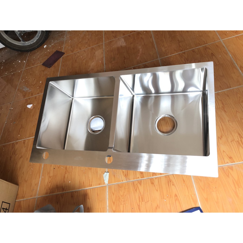 Combo Chậu Rửa Chén Bát INOX SUS 304 N6 7843 ĐÚC NA.GRAND và bộ xả chậu thoát nước XẢ TO 2 LỚP