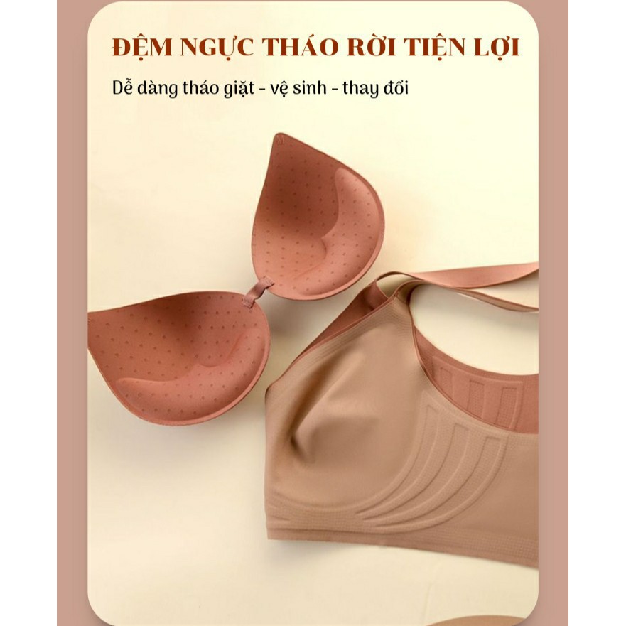 Áo lót đúc su không gọng 3D định hình vòng ngực co dãn 4 chiều siêu mát AL09