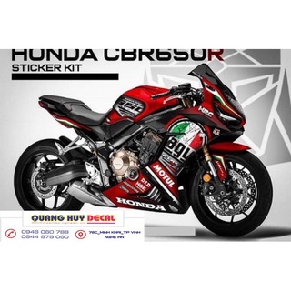 Tem trùm cbr650r đỏ đen,team decal cbr650r