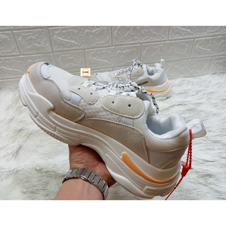 [XẢ KHO] SALE- HOT GIÀY BALENCIAGA Triple S thể thao nam nữ sneaker cao cấp trắng viền vàng, size 36-43....