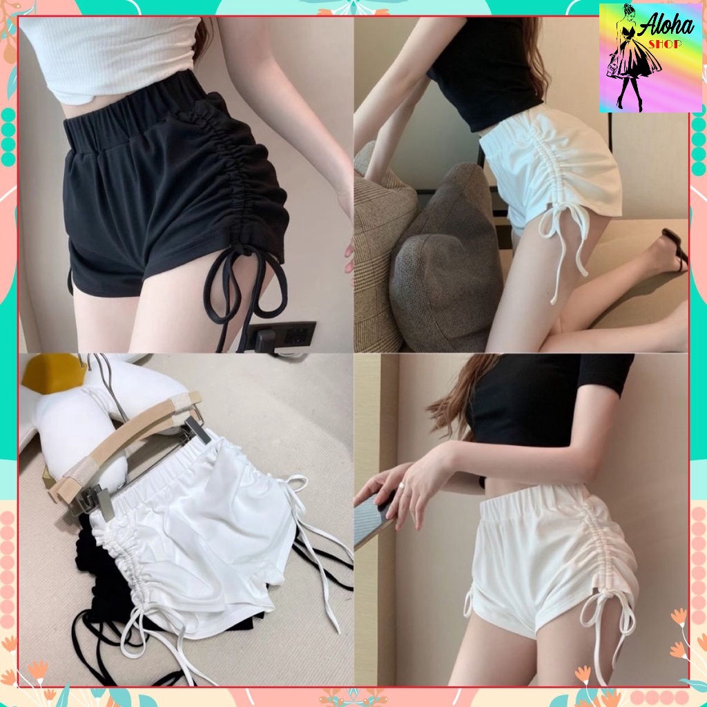 Quần đùi rút dây Quần tập Gym, yoga, aerobic, thể thao. chất thun lạnh co dãn tốt alohashop91