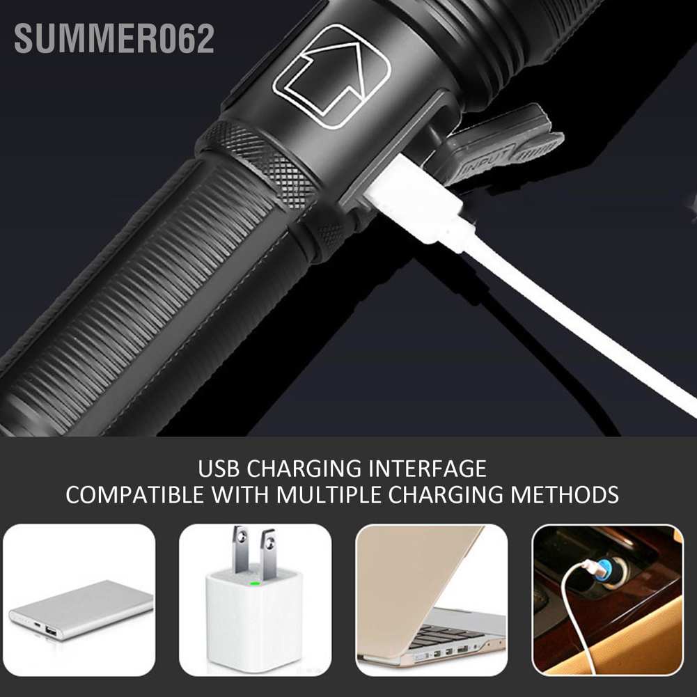 Đèn pin ánh sáng mạnh Đèn pin XHP50 hiển thị nguồn Sạc USB