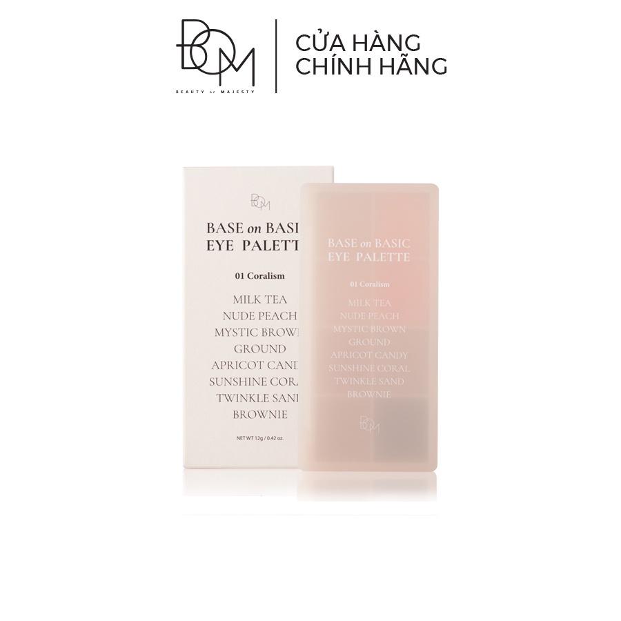 Phấn Mắt có nhũ 8 Ô B.O.M On Basic Eye Palette - 12g