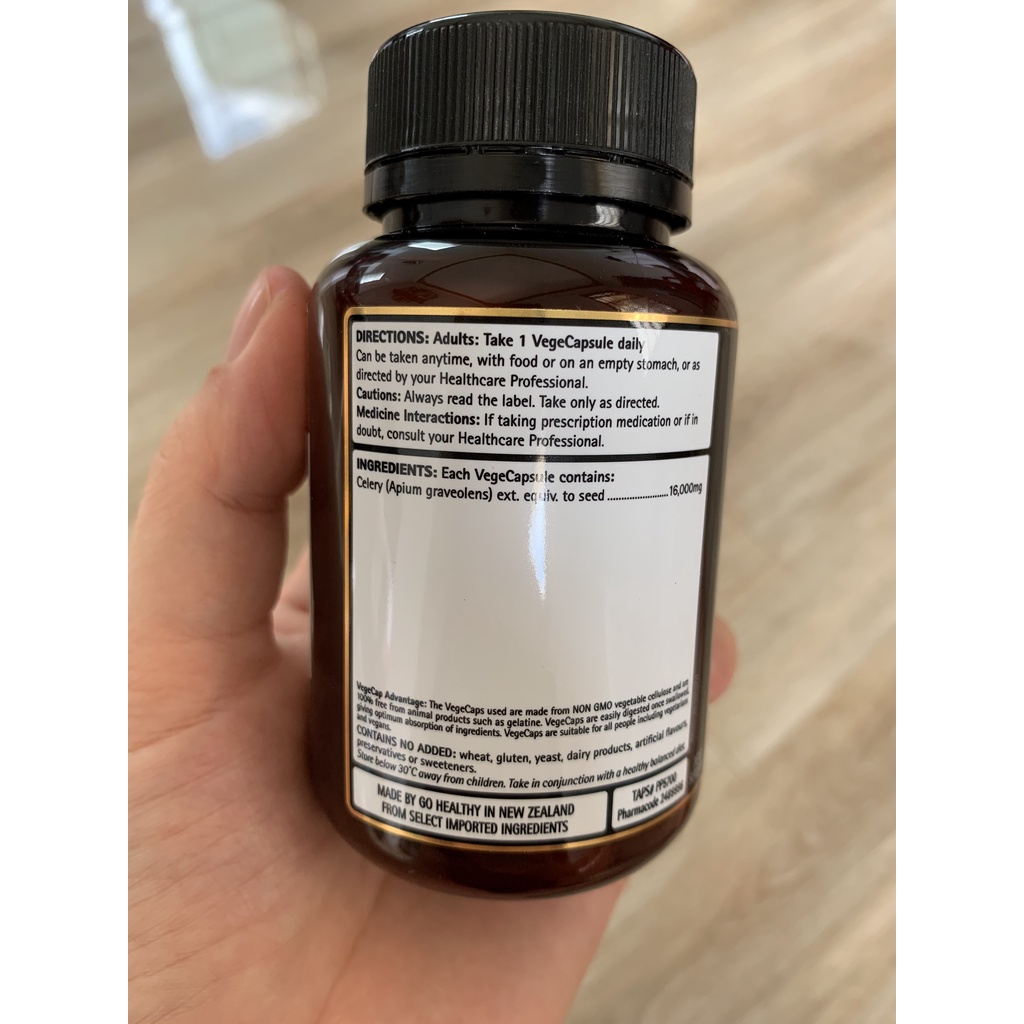 Bill, hàng Air, freeship hộp 60 viên Go Healthy Go Celery 16000mg giảm sưng đau do Gout Gút