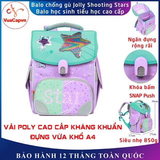 Balo chống gù Tiger Family Jolly Pro 2 Sequins Shooting Stars, balo đi học cấp 1 cao cấp cho bé gái từ 22 - 38kg