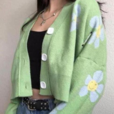 [ CÓ SẴN ] Áo Cardigan Len hoạ tiết hoa Moee style Hàn Quốc | BigBuy360 - bigbuy360.vn