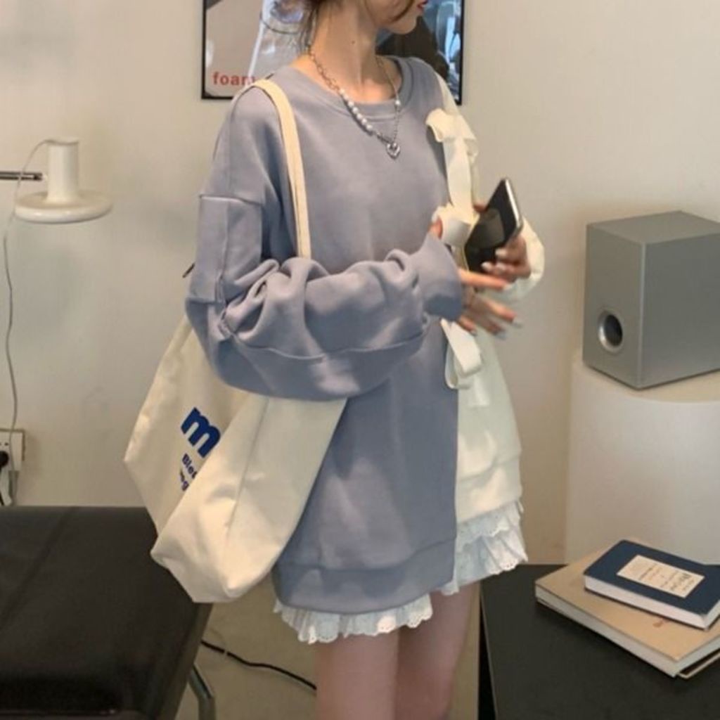 Áo sweater Tay Dài Phối Nơ Thiết Kế Mới Thời Trang Mùa Thu Đông Dành Cho Nữ