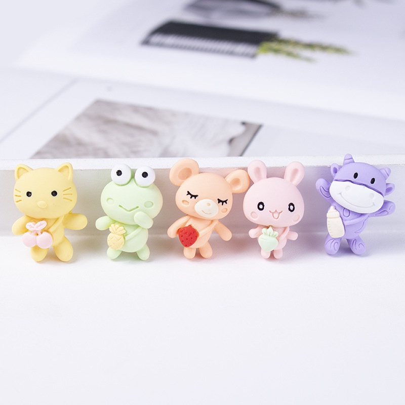 Charm Slime Hình Hoạt Hình Ếch Thỏ Mèo Trâu trang trí ốp điện thoại