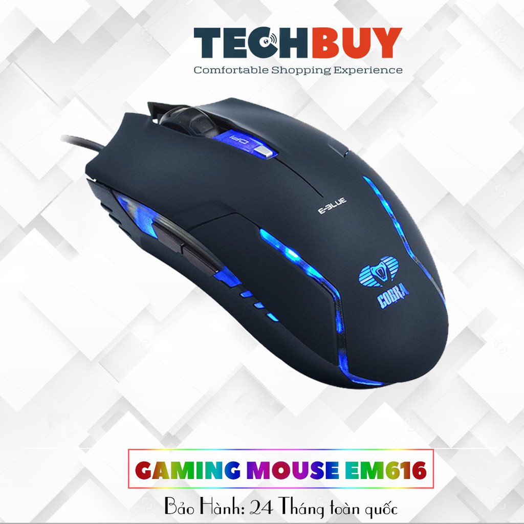 Chuột gam thủ E-Blue EMS151BK Led I Màu đen I BH 12 Tháng I Gaming Mouse EBlue Cobra Junior II Led EBlue EMS151 Black