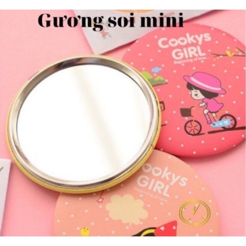 Gương soi mini bỏ túi hình dễ thương cho người