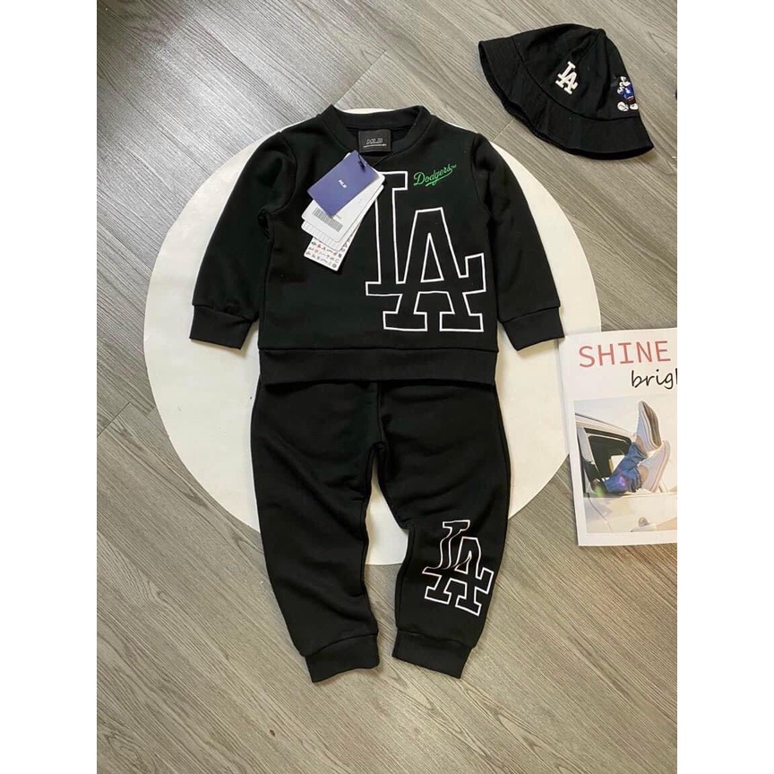 Quần áo thu đông bé trai, bé gái, set bộ dài tay nỉ chân cua m.l.b xuất dư xịn chất dày dặn, mềm mại cho bé 9-40kg