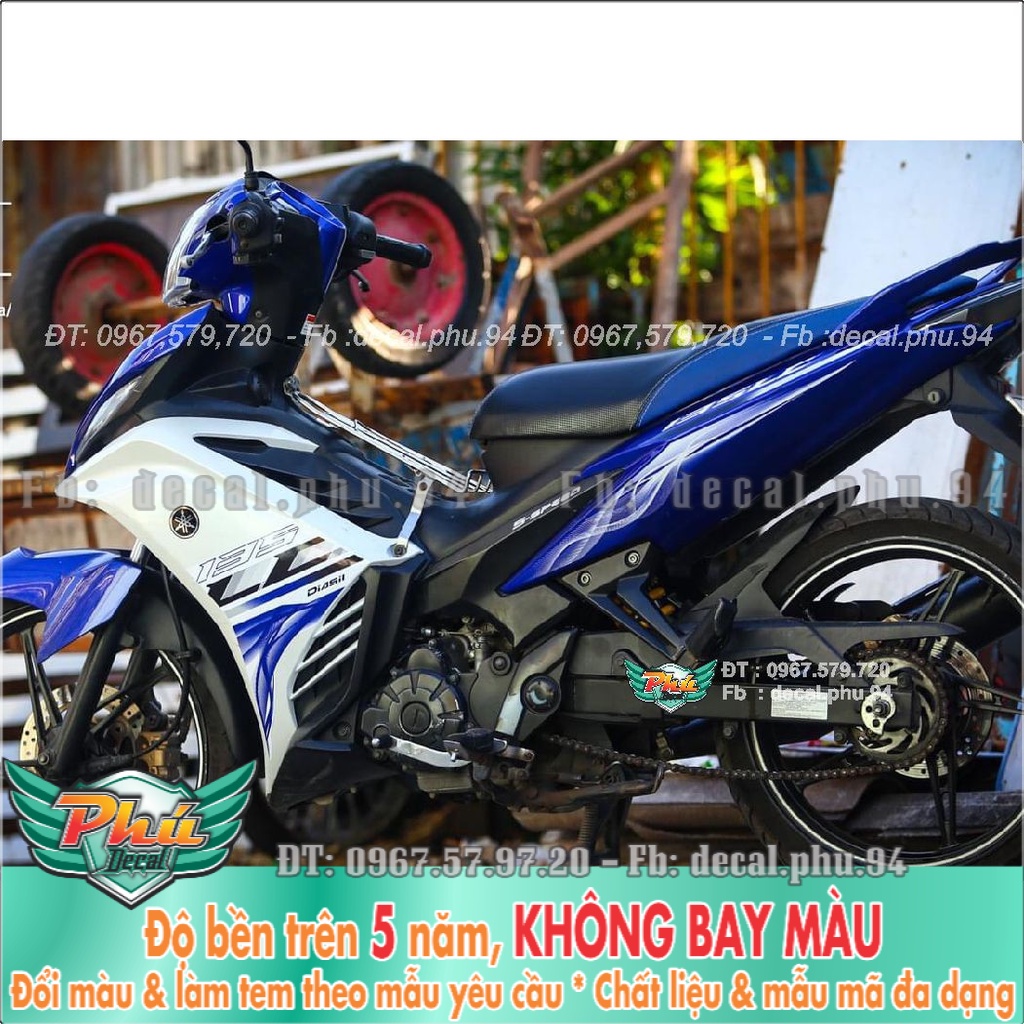 Tem Rời Exciter 135 LC trắng xanh 2021 (K)
